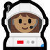 Cómo se ve el emoji Astronauta mujer: tono de piel medio en Microsoft.