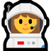 Cómo se ve el emoji Astronauta mujer en Microsoft.