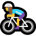 Cómo se ve el emoji Mujer en bicicleta en Microsoft.