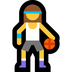 Cómo se ve el emoji Mujer botando un balón en Microsoft.