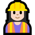 Cómo se ve el emoji Profesional de la construcción mujer: tono de piel claro en Microsoft.