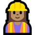 Cómo se ve el emoji Profesional de la construcción mujer: tono de piel medio en Microsoft.