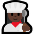 Cómo se ve el emoji Chef mujer: tono de piel oscuro en Microsoft.