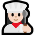 Cómo se ve el emoji Chef mujer: tono de piel claro en Microsoft.