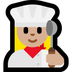 Cómo se ve el emoji Chef mujer: tono de piel claro medio en Microsoft.