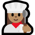 Cómo se ve el emoji Chef mujer: tono de piel medio en Microsoft.