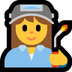 Cómo se ve el emoji Profesional industrial mujer en Microsoft.