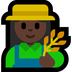 Cómo se ve el emoji Profesional de la agricultura mujer: tono de piel oscuro en Microsoft.