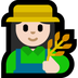 Cómo se ve el emoji Profesional de la agricultura mujer: tono de piel claro en Microsoft.