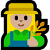 Cómo se ve el emoji Profesional de la agricultura mujer: tono de piel claro medio en Microsoft.