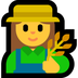 Cómo se ve el emoji Profesional de la agricultura mujer en Microsoft.