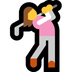 Cómo se ve el emoji Mujer jugando al golf en Microsoft.