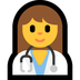 Cómo se ve el emoji Profesional sanitario mujer en Microsoft.