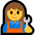 Cómo se ve el emoji Profesional de la mecánica mujer en Microsoft.