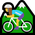 Cómo se ve el emoji Mujer en bicicleta de montaña en Microsoft.