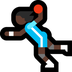 Cómo se ve el emoji Mujer jugando al balonmano: tono de piel oscuro en Microsoft.