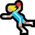 Cómo se ve el emoji Mujer jugando al balonmano: tono de piel claro medio en Microsoft.