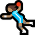 Cómo se ve el emoji Mujer jugando al balonmano: tono de piel medio en Microsoft.