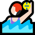 Cómo se ve el emoji Mujer jugando al waterpolo: tono de piel claro en Microsoft.