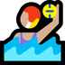 Cómo se ve el emoji Mujer jugando al waterpolo: tono de piel claro medio en Microsoft.