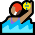 Cómo se ve el emoji Mujer jugando al waterpolo: tono de piel medio en Microsoft.