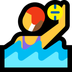 Cómo se ve el emoji Mujer jugando al waterpolo en Microsoft.