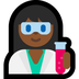 Cómo se ve el emoji Profesional de la ciencia mujer: tono de piel oscuro medio en Microsoft.