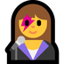 Cómo se ve el emoji Cantante mujer en Microsoft.