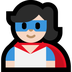 Cómo se ve el emoji Superheroína: tono de piel claro en Microsoft.