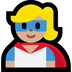 Cómo se ve el emoji Superheroína: tono de piel claro medio en Microsoft.