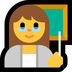 Cómo se ve el emoji Docente mujer en Microsoft.