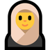 Cómo se ve el emoji Mujer con hiyab en Microsoft.