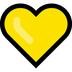 Cómo se ve el emoji Corazón amarillo en Microsoft.