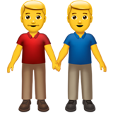 Cómo se ve el emoji Hombres de la mano en Apple.