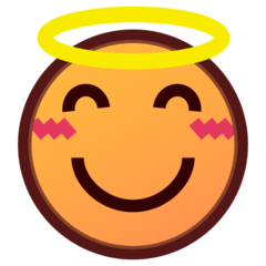 Cómo se ve el emoji Cara sonriendo con aureola en Emojidex.