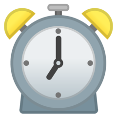 Cómo se ve el emoji Reloj despertador en Google.