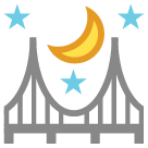 Cómo se ve el emoji Puente de noche en Htc.