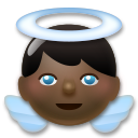 Cómo se ve el emoji Bebé ángel: tono de piel oscuro en Lg.