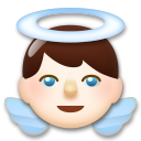 Cómo se ve el emoji Bebé ángel: tono de piel claro en Lg.