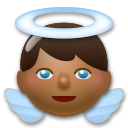 Cómo se ve el emoji Bebé ángel: tono de piel oscuro medio en Lg.