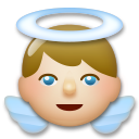 Cómo se ve el emoji Bebé ángel: tono de piel claro medio en Lg.