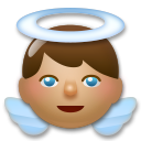 Cómo se ve el emoji Bebé ángel: tono de piel medio en Lg.