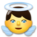 Cómo se ve el emoji Bebé ángel en Lg.