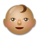 Cómo se ve el emoji Bebé: tono de piel medio en Lg.