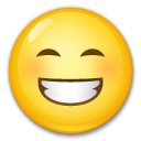 Cómo se ve el emoji Cara radiante con ojos sonrientes en Lg.