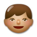 Cómo se ve el emoji Niño: tono de piel medio en Lg.