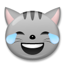 Cómo se ve el emoji Gato llorando de risa en Lg.