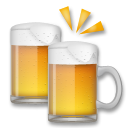 Cómo se ve el emoji Jarras de cerveza brindando en Lg.