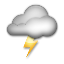 Cómo se ve el emoji Nube con rayo en Lg.