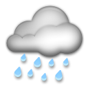 Cómo se ve el emoji Nube con lluvia en Lg.